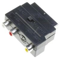 Scartadapter med bryter, scart hann/3xphonohunn/1xS-VHS-hunn