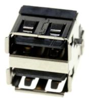 3722-002601 USB-kontakt,4P/2C, på, svart, vinkel-offset, A-type