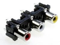 3722-002699 Klinkenstecker,3P,NI,GELB/WEISS/ROT,gerade