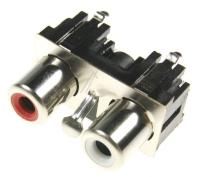 3722-002781 Klinkenplugg-pin,2P(skjerm),Ni,hvit/rød rett
