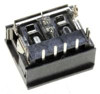 3722-002792 USB-bøssing 4P/1C AU svart vinkel A