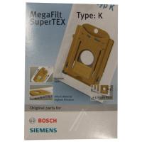 BOSCH/SIEMENS BBZ41FK TYPE K 00468265 TYPE K MEGAFILT® SUPERTEX PÖLYPUSSI (4 KPL + 1 MIKROSUODATIN)