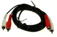 2 x hannkontakt/2 x hannkontakt 2,5m svart stereo