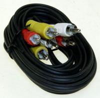 3X RCA KABEL SVART, 2,0M, VIDEO