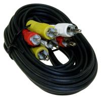 3x RCA-kabel svart, 2,0m, video