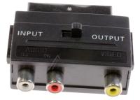 SCART-adapter SCART han/3x phono hun med omskifter
