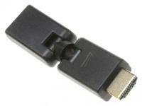 HDMI-adapter, HDMI-hunn/HDMI-hann, vippbar 180°