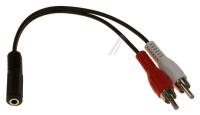 2 x phono hann / 3,5mm jack hunn, stereo, 0,20m