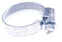 Slangeklemme, 16-27mm, B:9mm (rustfritt stål)