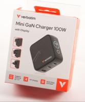 30239 GaN oplader 100W 2x USB-C, 1x USB-A, PD, QC, PPS, display, EU/UK/US