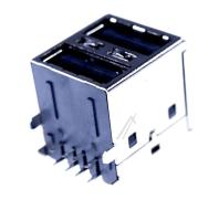 3722-003524 USB-bøssing hunn, 4P/2C, Au/Pd/Ni, vinklet, type A