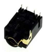 3722-003813 Hodetelefonkontakt 1P/7C, Ni+Sn, svart, vinklet, 3.6PI