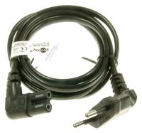 Euro netledning m/8-tals stik, vinkel, sort 1,5m