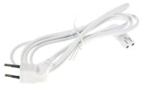 Euro strømledning m/8-talls kontakt, vinklet, hvit, 1,5m