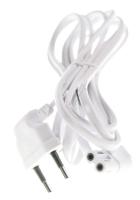 EURO STRØMLEDNING MED 8 TALLS KONTAKT, VINKEL, HVIT 3,0MTR