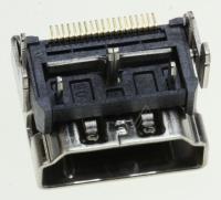 3701-001967 HDMI-kontakt, 19P, A, hunn, Au, 0.5mm, svart