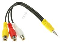 COM AV PHONOKABEL, 4PIN 3.5MM HANN/ 3X PHONO HUNN