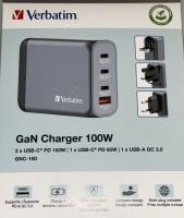 GNC-100 32202 GAN LADER/STRØMADAPTER, 100W 3X USB-C, 1X USB-A, PD, QC, PPS, EU/UK/US